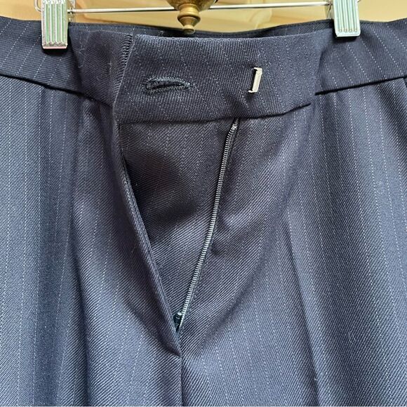 Essentiel Antwerp dark blue/white faint stitch ankle pants, zipper, cuffs, 34(2) - Picture 8 of 13